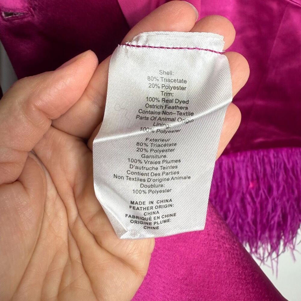 Cinq a Sept Joel Feather Hem Dress Blazer in Plum Radish New Size 2 - Picture 10 of 11